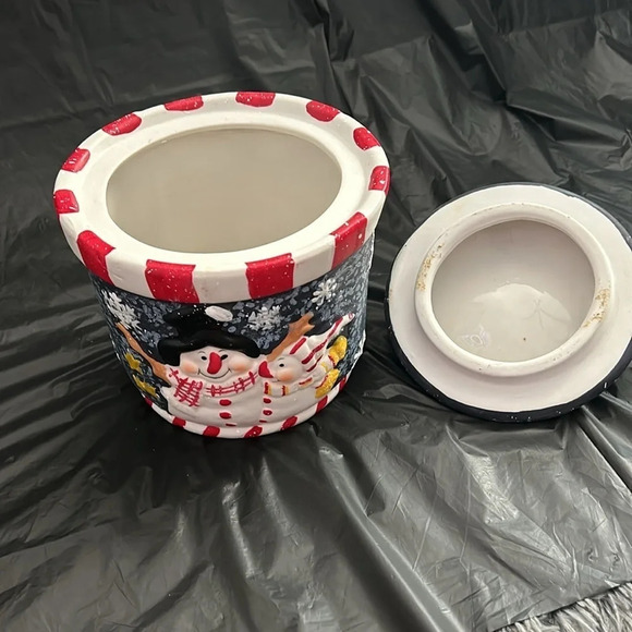 Christmas Ceramic Snowman Cookie Jar - Picture 3 of 8